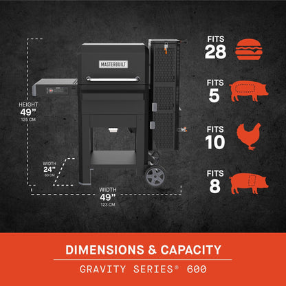 Masterbuilt Gravity Series 600 Digital WiFi Charcoal Grill and Smoker